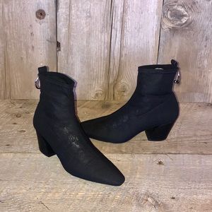 Zara Sock High Heel Ankle Boot with Ring Detail